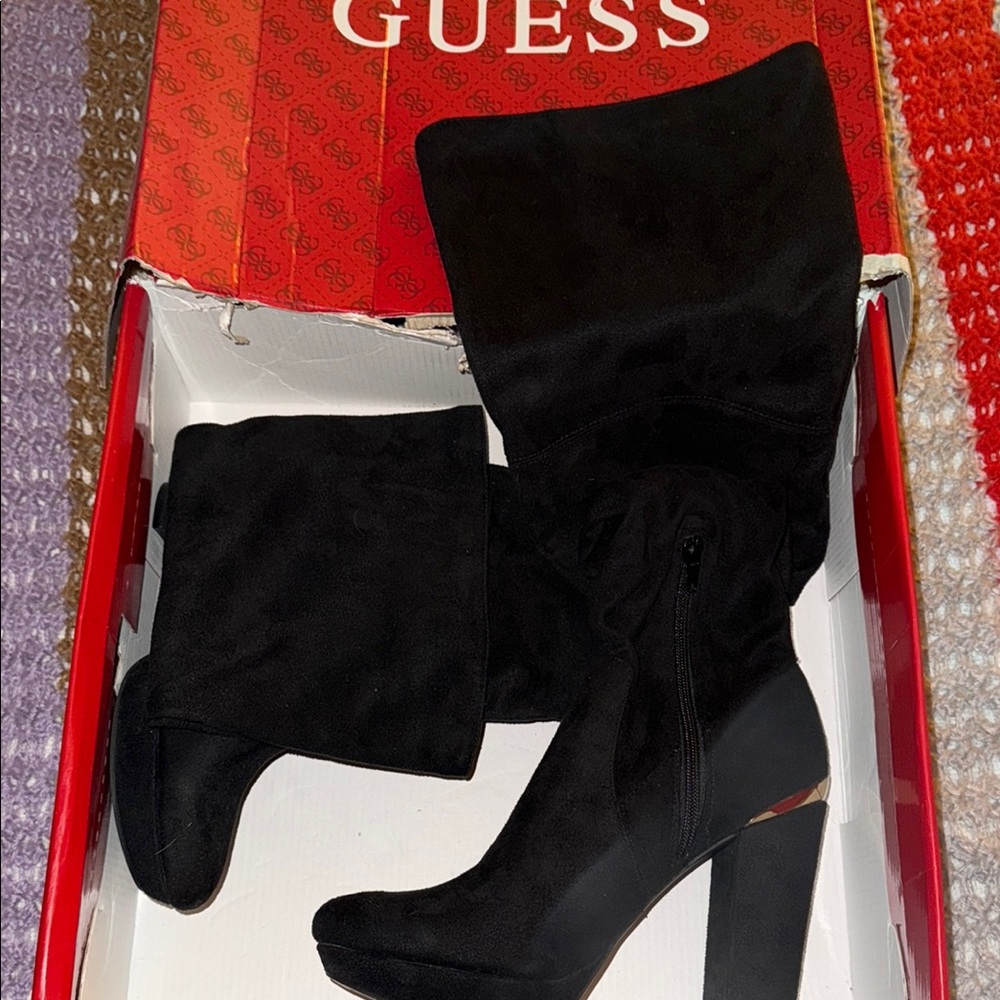 GUESS Women's Black Suede Boots